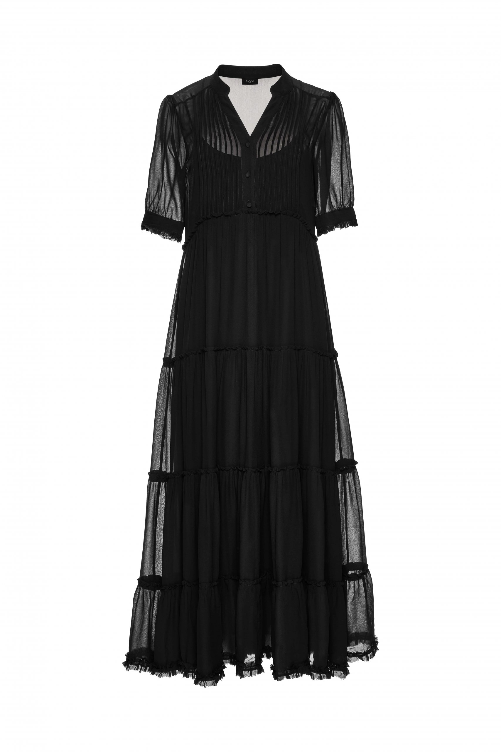 Sheer Silk Gown in black
