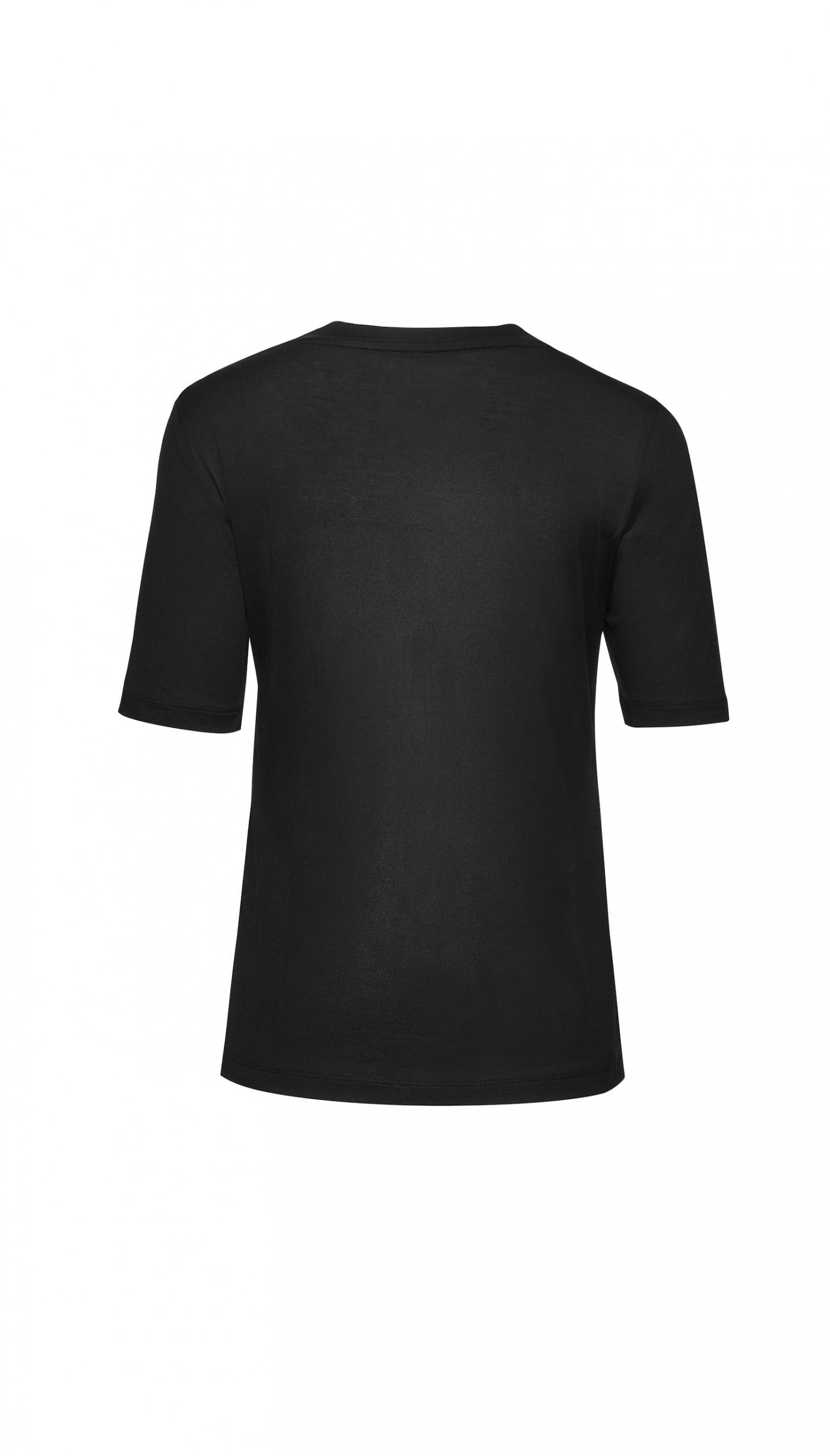 Jedwabny T-shirt V czarny