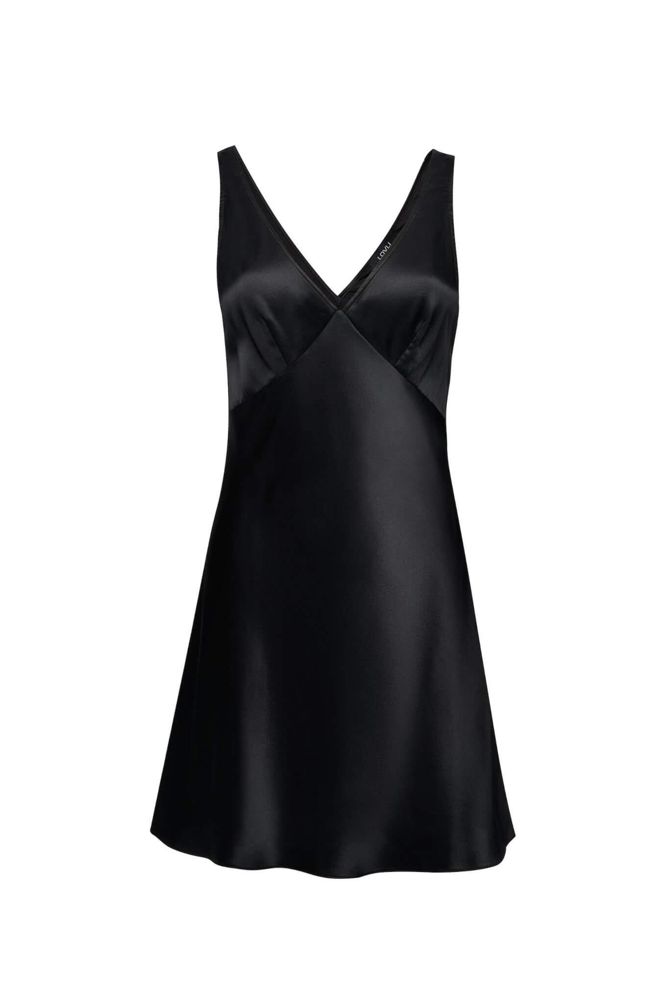 Jedwabna sukienka mini czarna