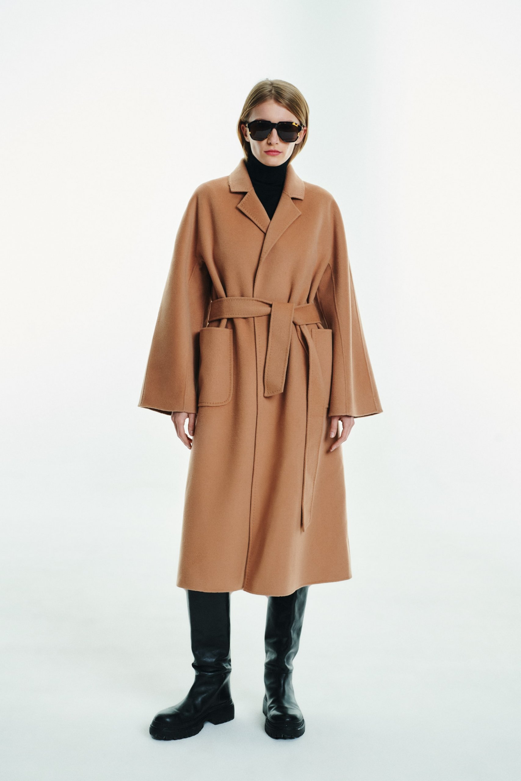 Long Wool&Silk Camel Robe Coat