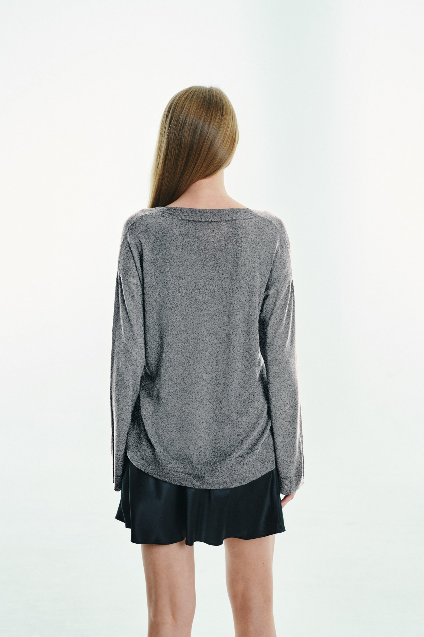 Jedwabny sweter oversize grey