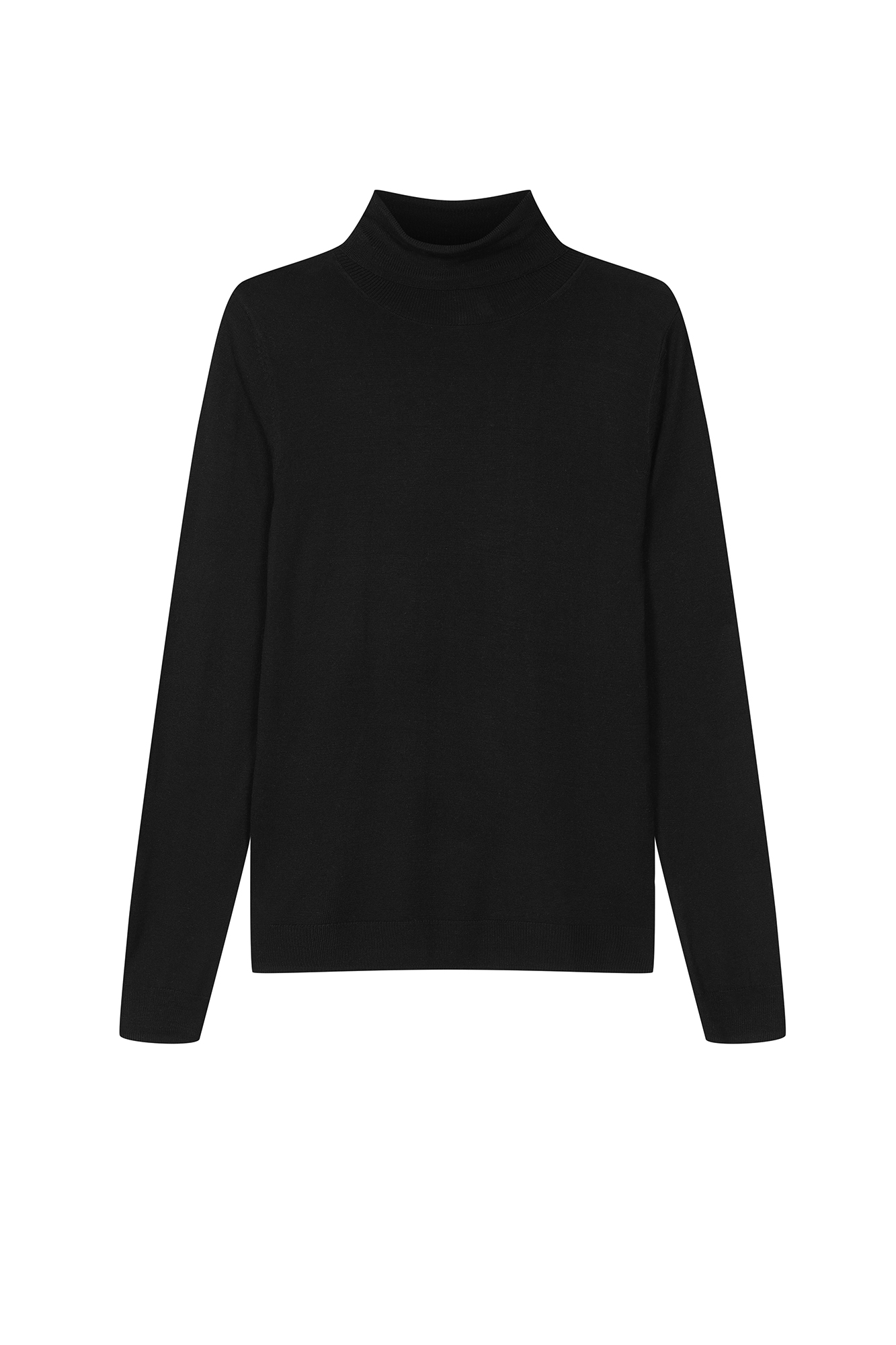 SILK TURTLENECK IN BLACK