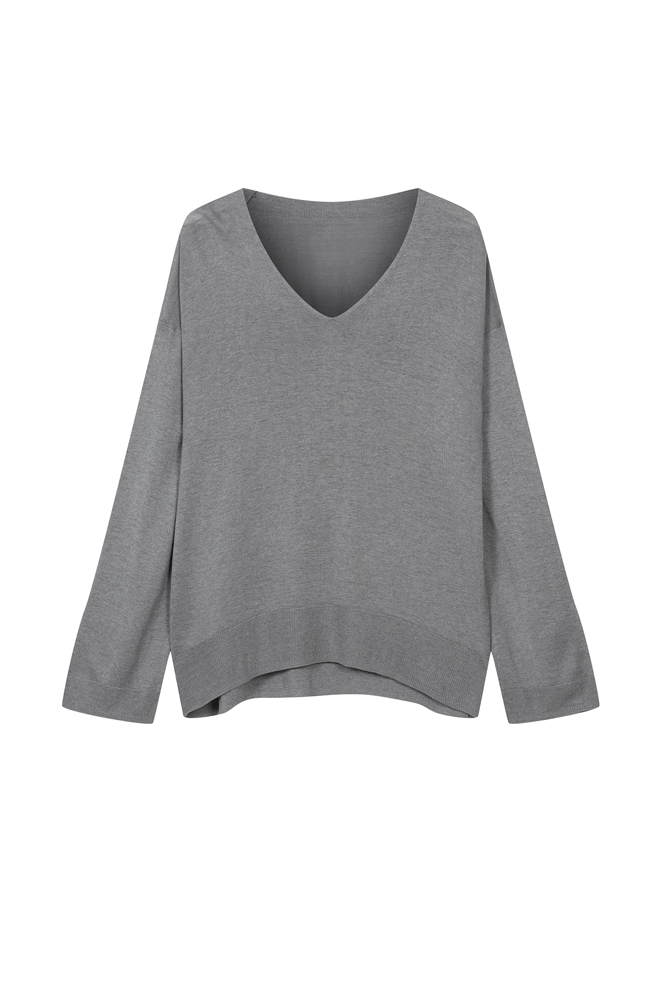 SILK OVERSIZED SWEATER IN GREY