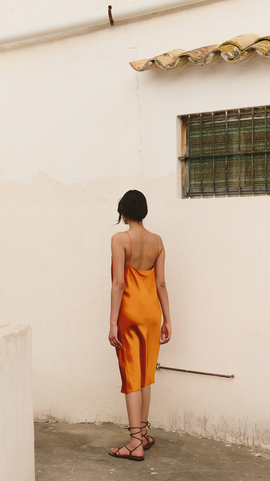 Jedwabna sukienka mini orange