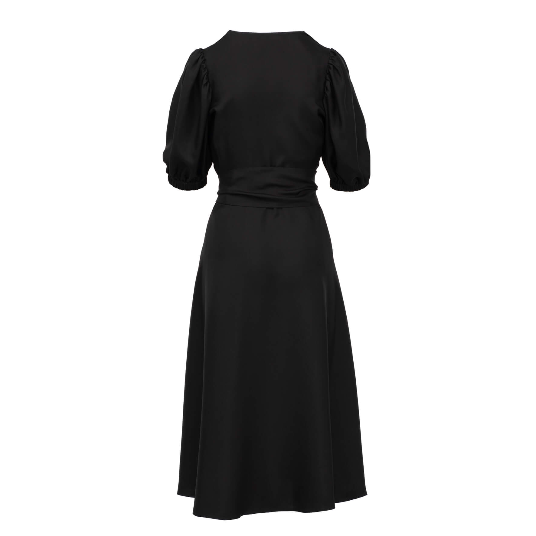 SILK DRESS WITH BUTTONS IN BLACK