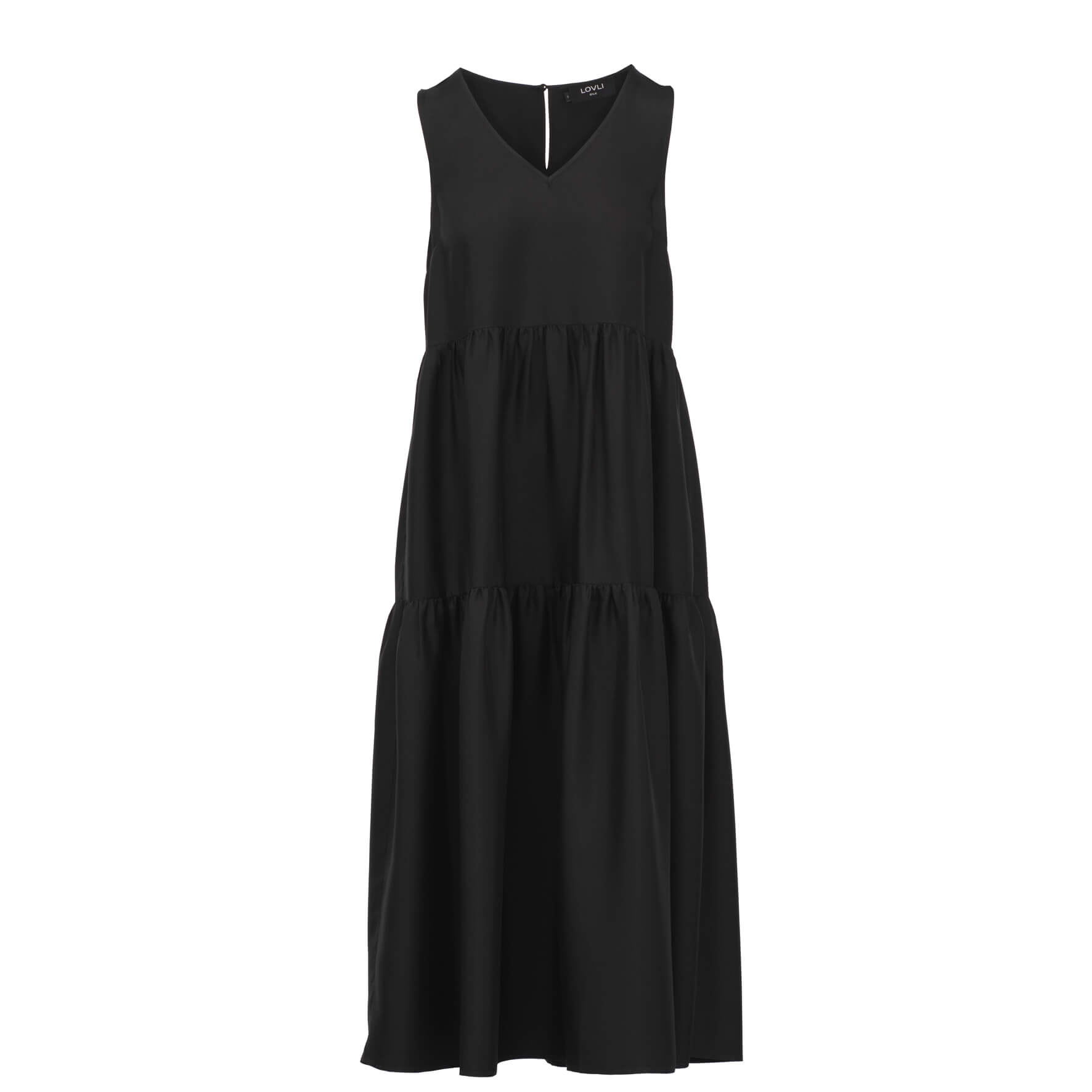 SILK DRESS WITH POCKETS IN BLACK