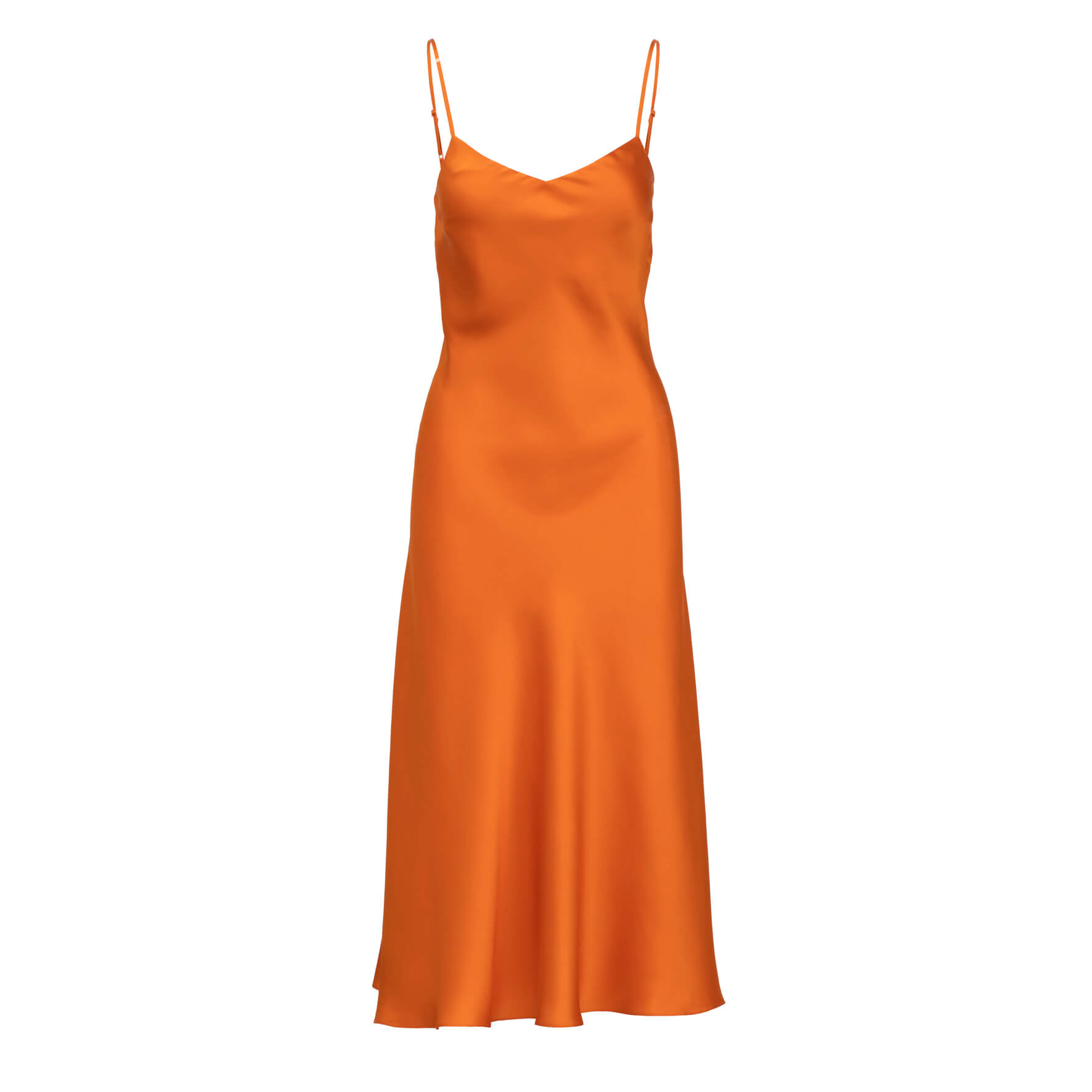 Jedwabna sukienka maxi orange