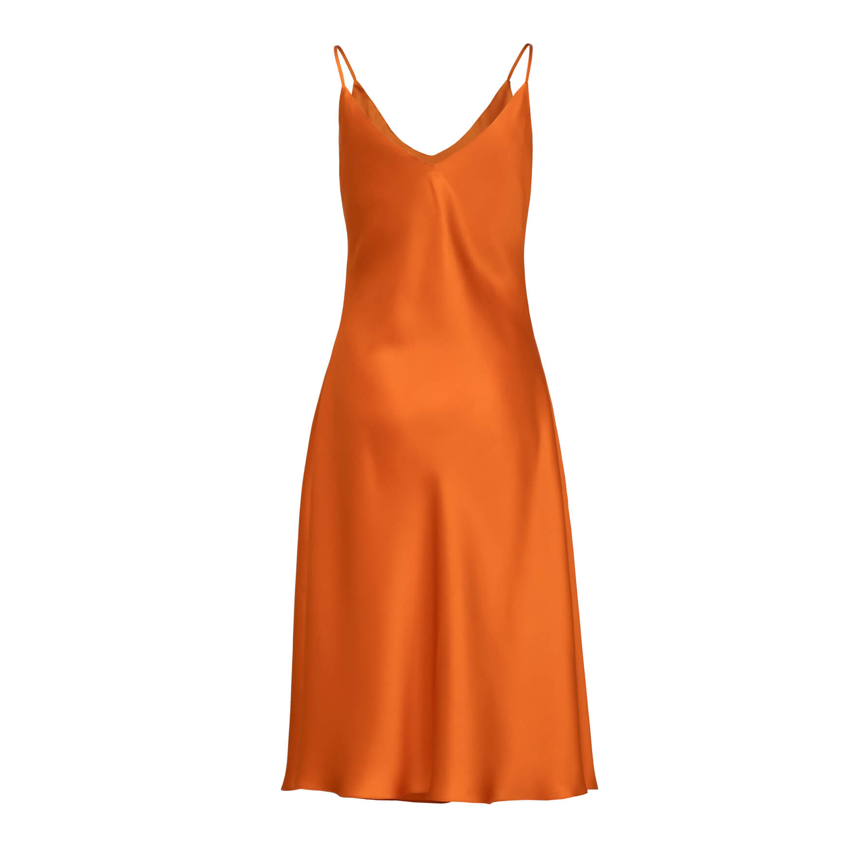 Jedwabna sukienka midi orange