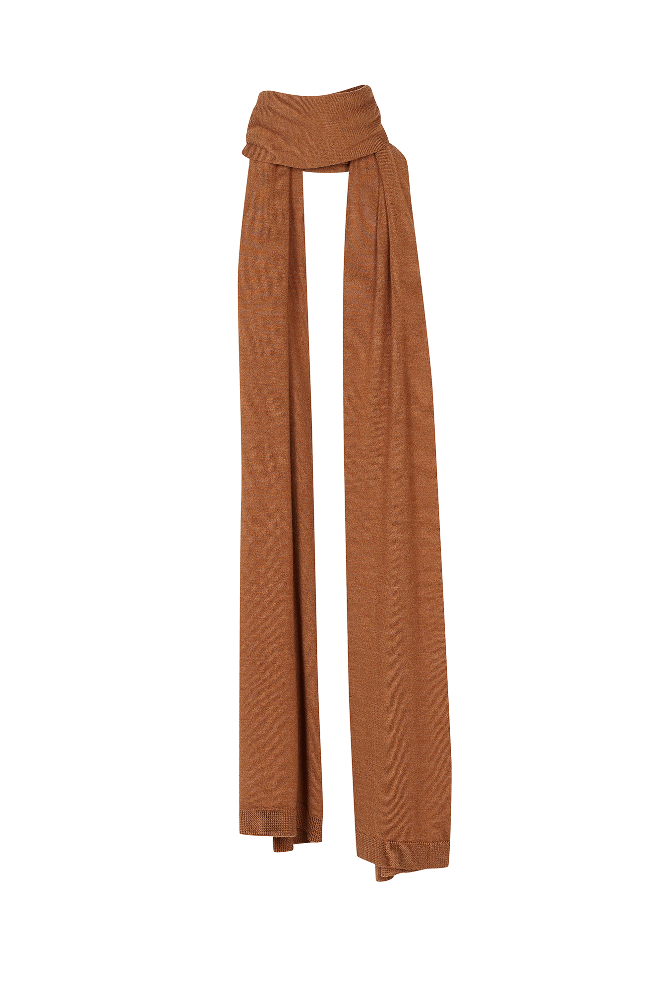 WOOL AND SILK SCARF IN CAMEL