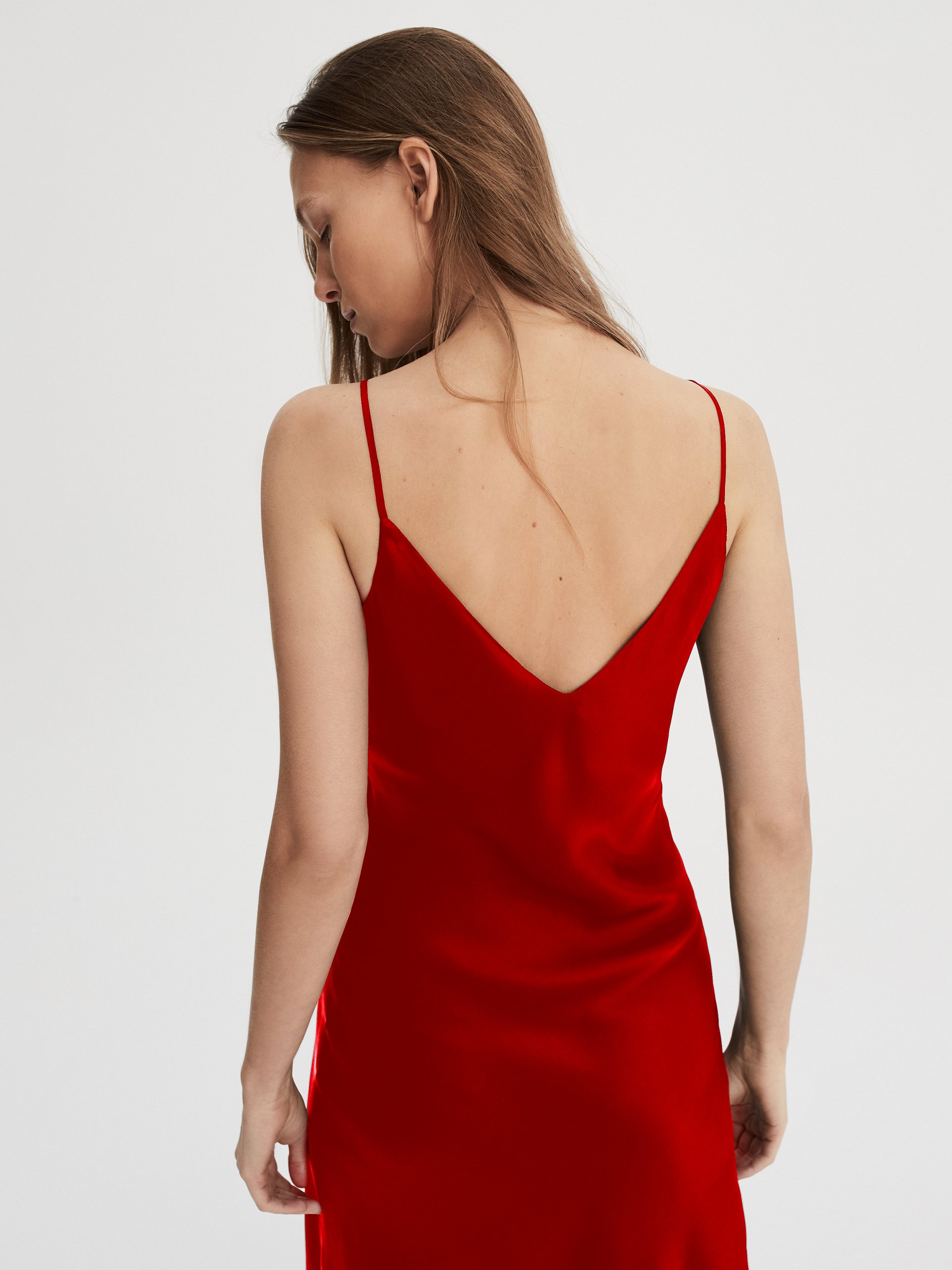 Jedwabna sukienka Midi Red