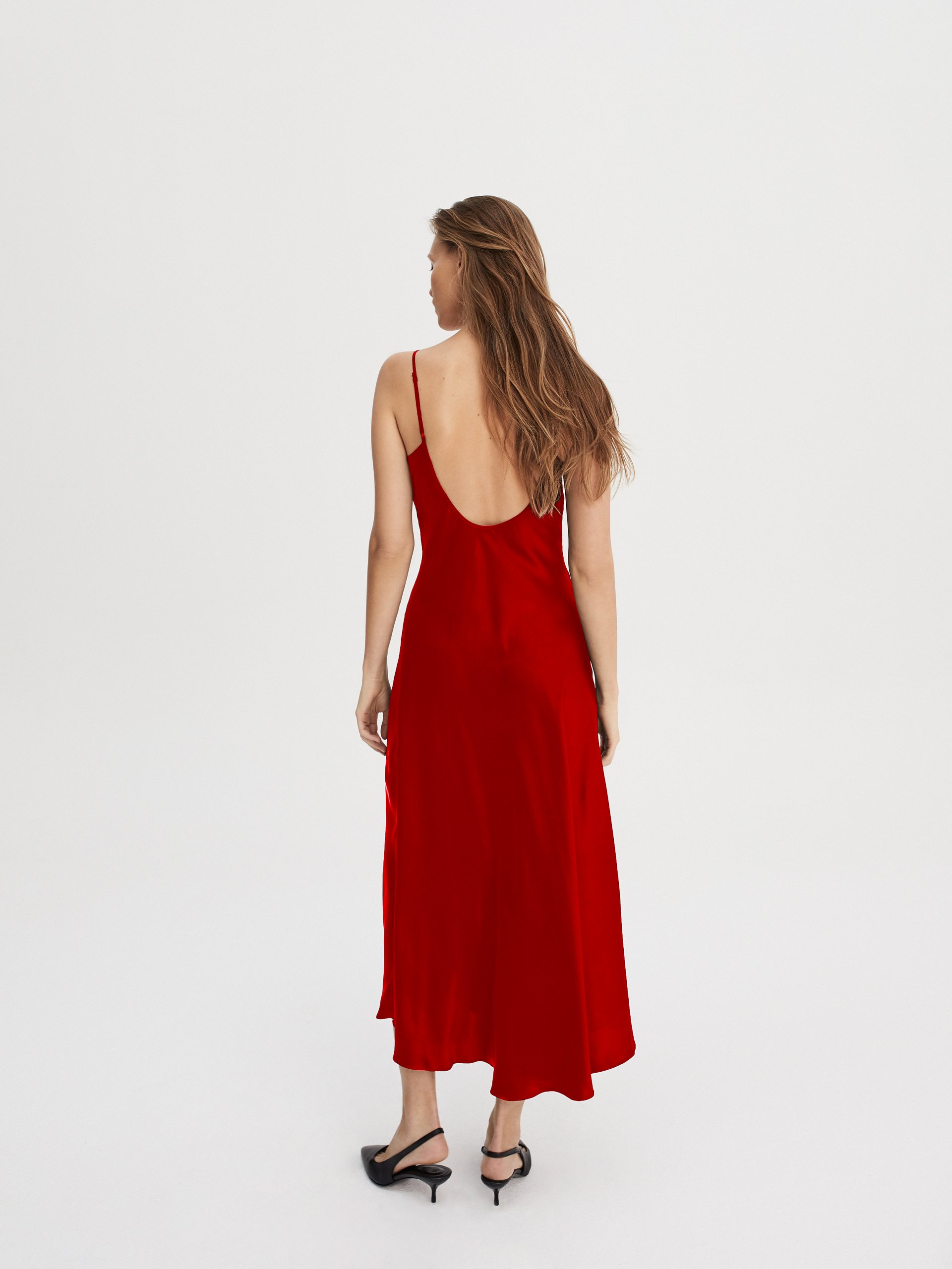 Jedwabna sukienka maxi red