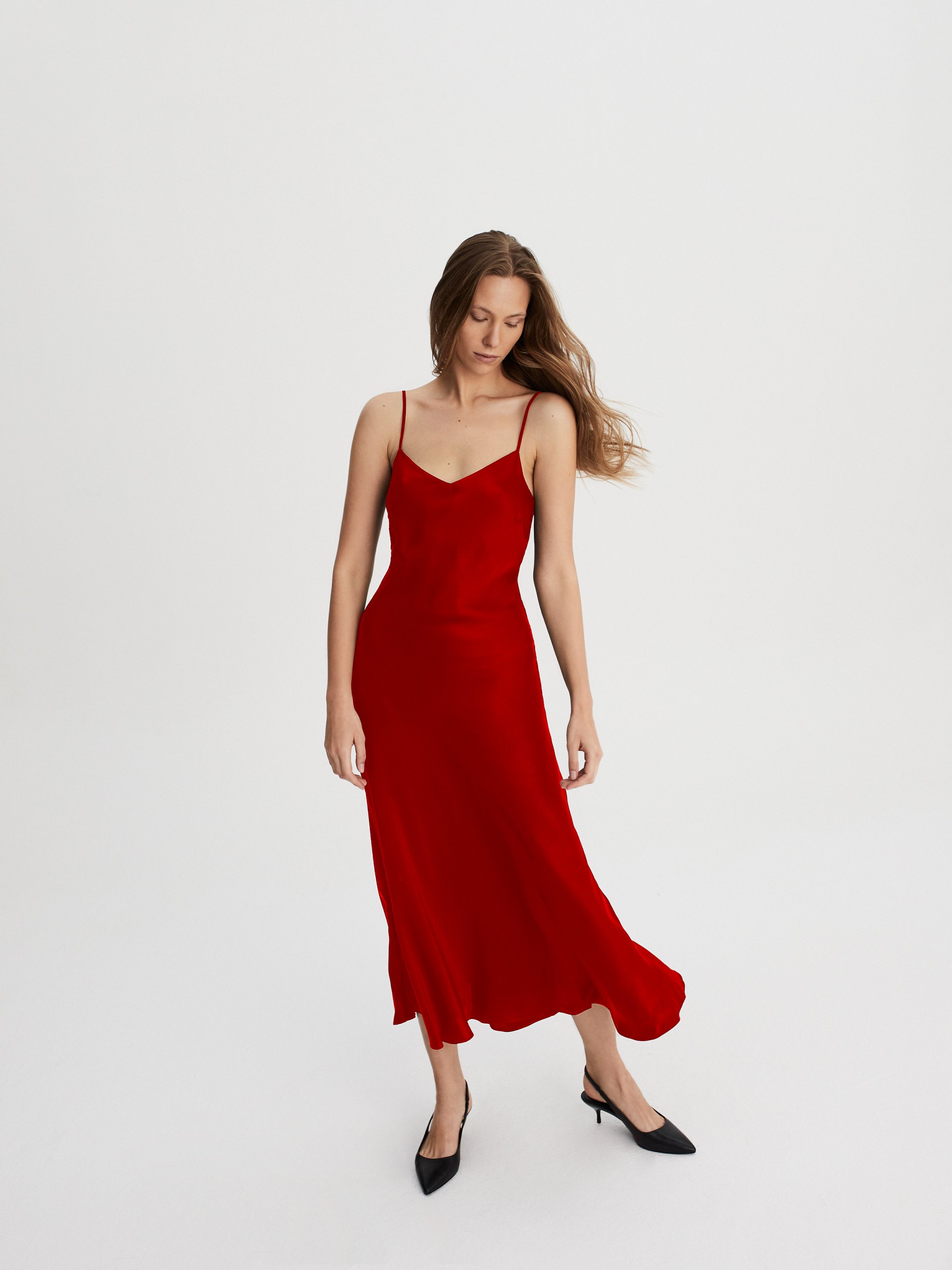 Jedwabna sukienka Maxi Red