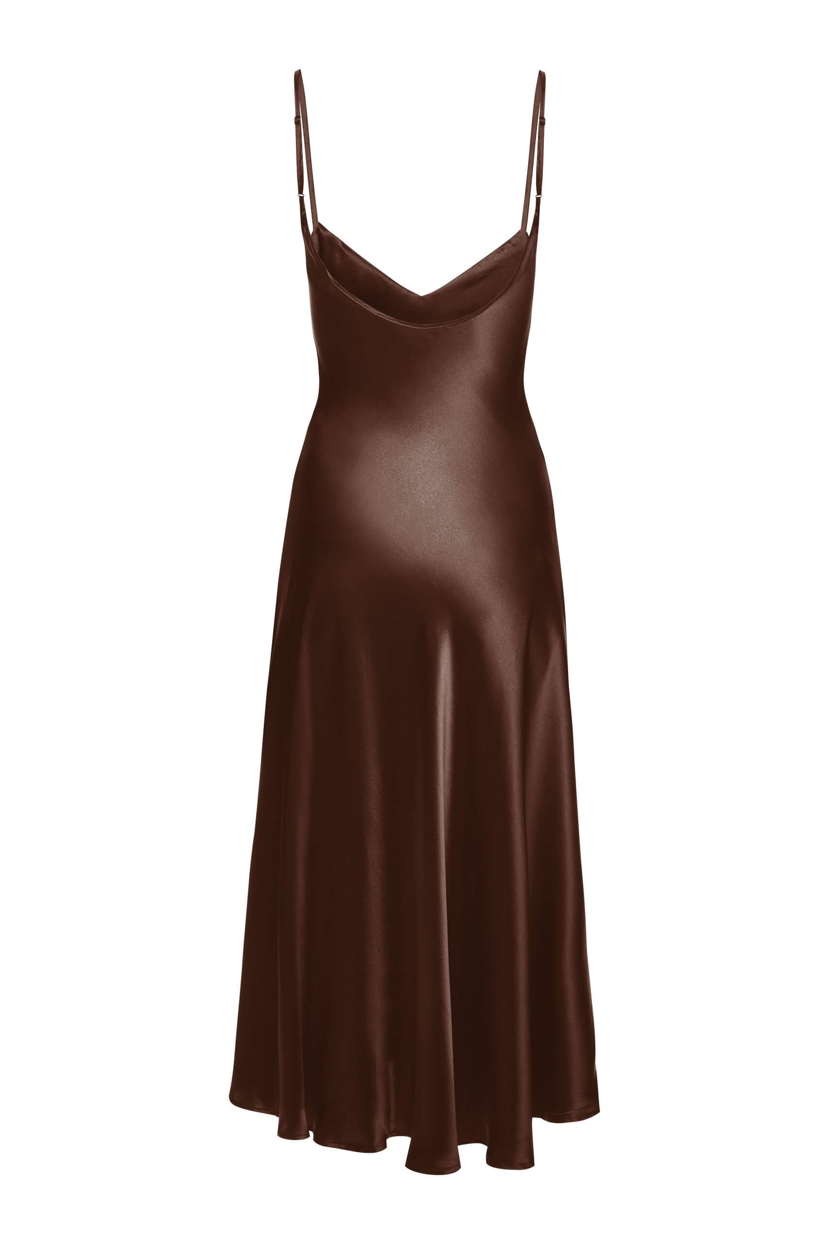 Jedwabna sukienka maxi brown