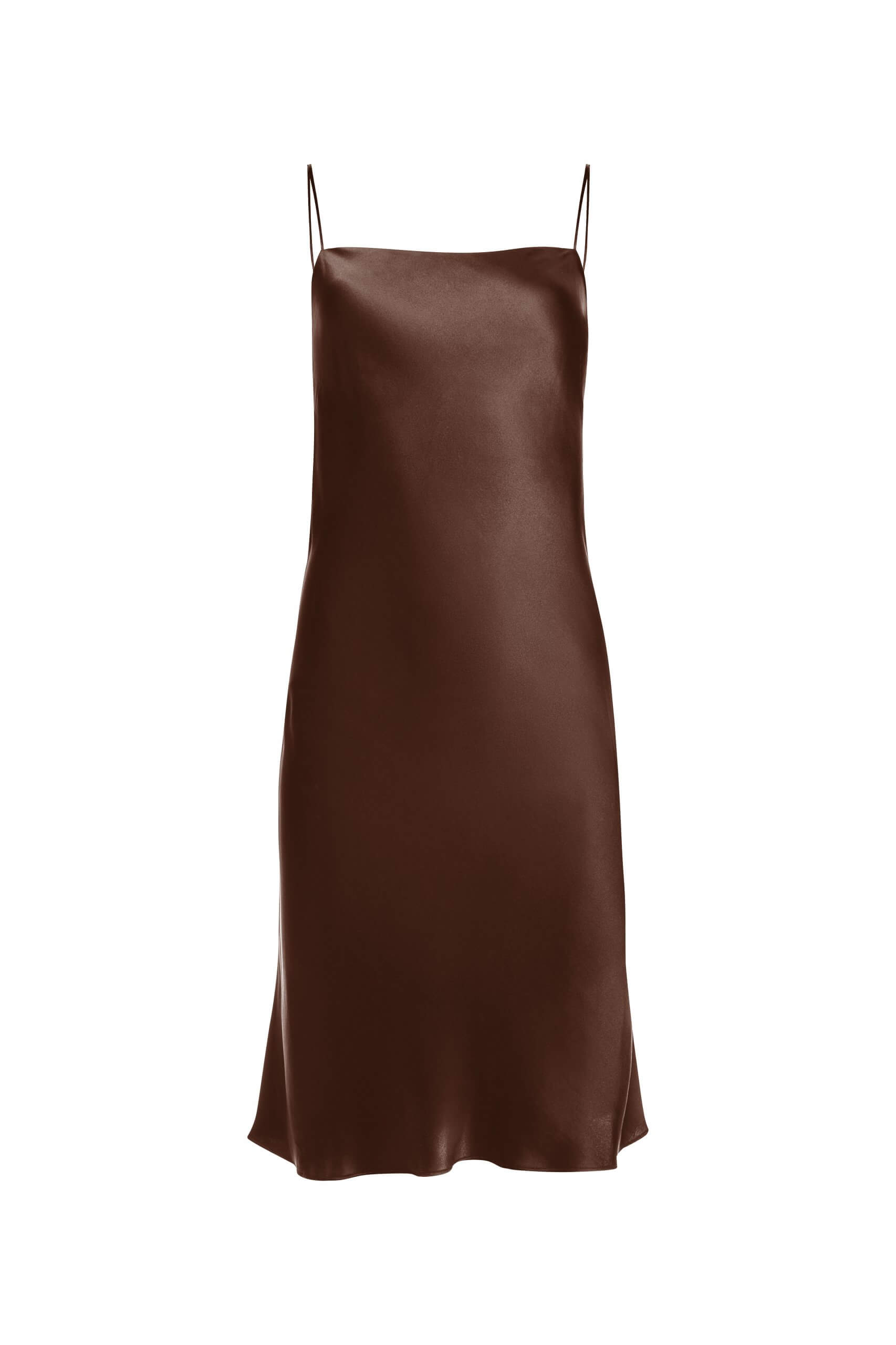Jedwabna sukienka mini brown