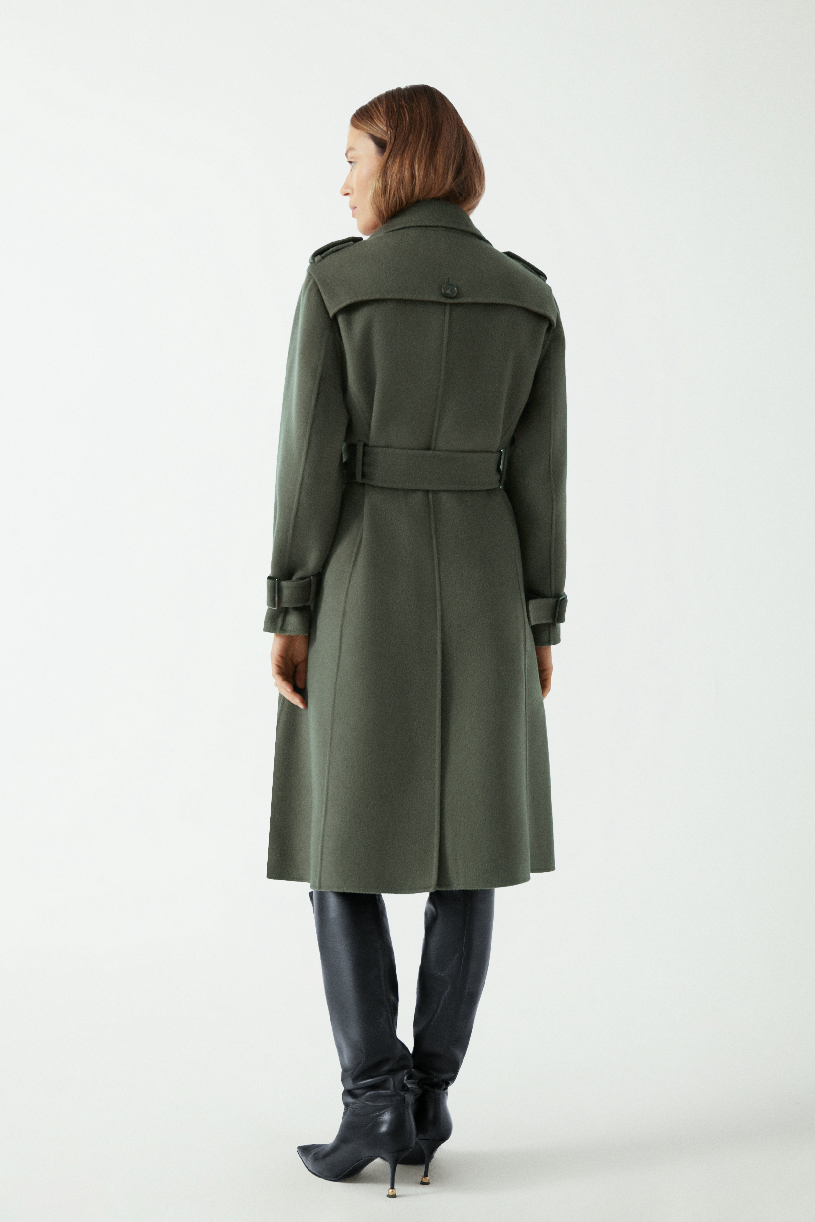 WOOL TRENCH COAT IN GREEN