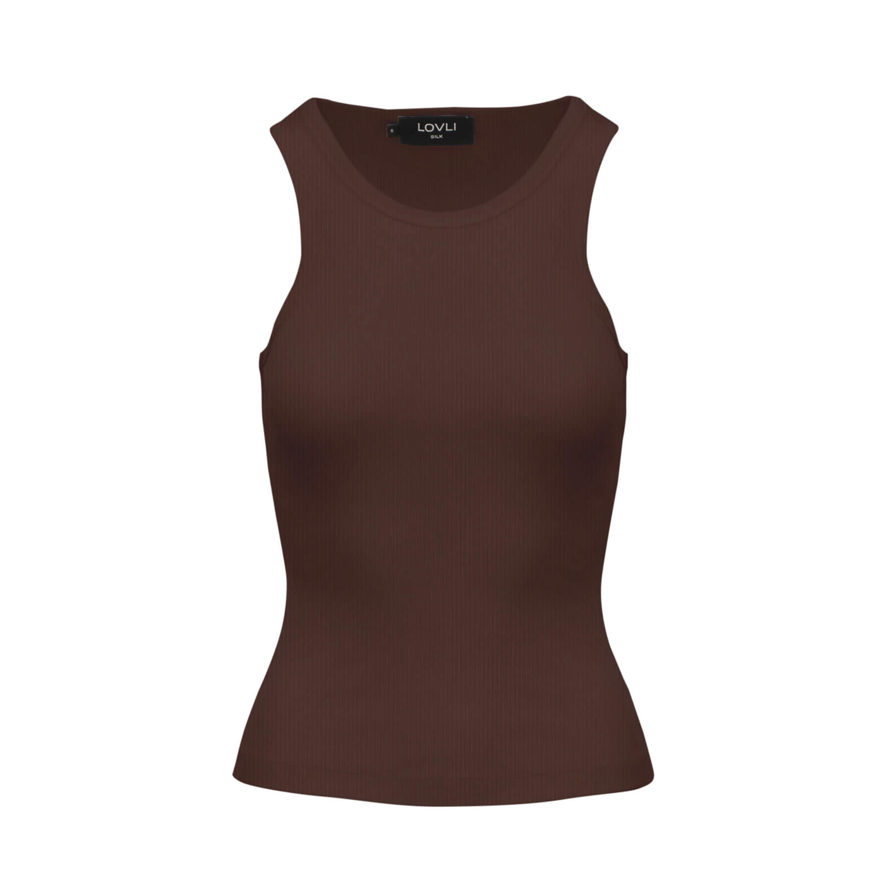 SILK TANK TOP IN BROWN