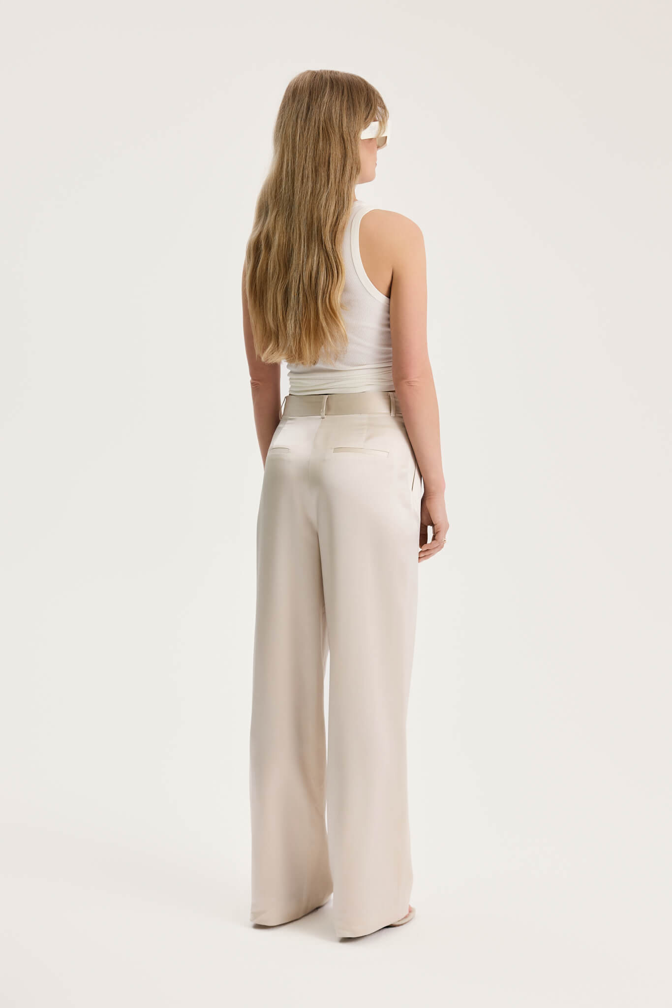 SILK SUIT TROUSERS IN IVORY