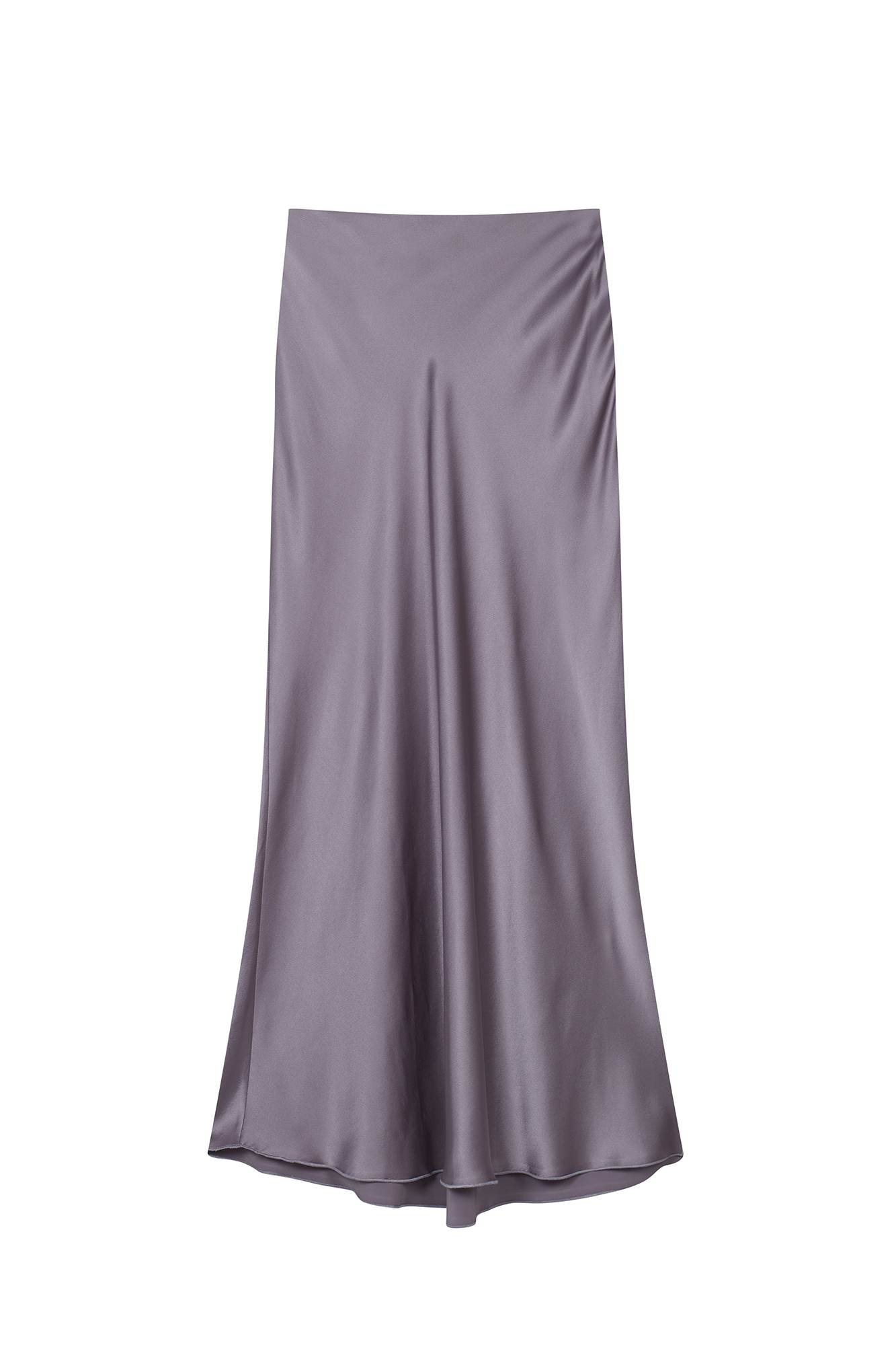 SILK MAXI SKIRT IN SILVER