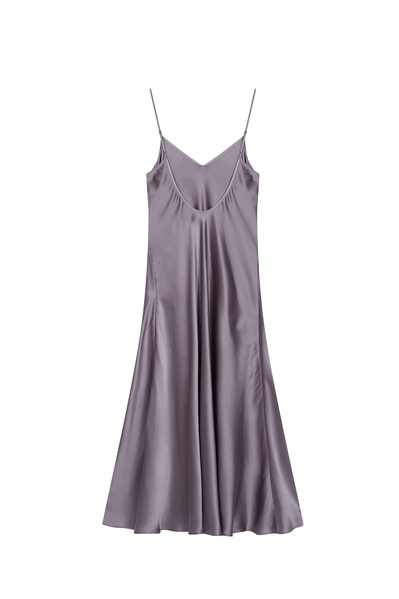 SILK MAXI DRESS IN SILVER