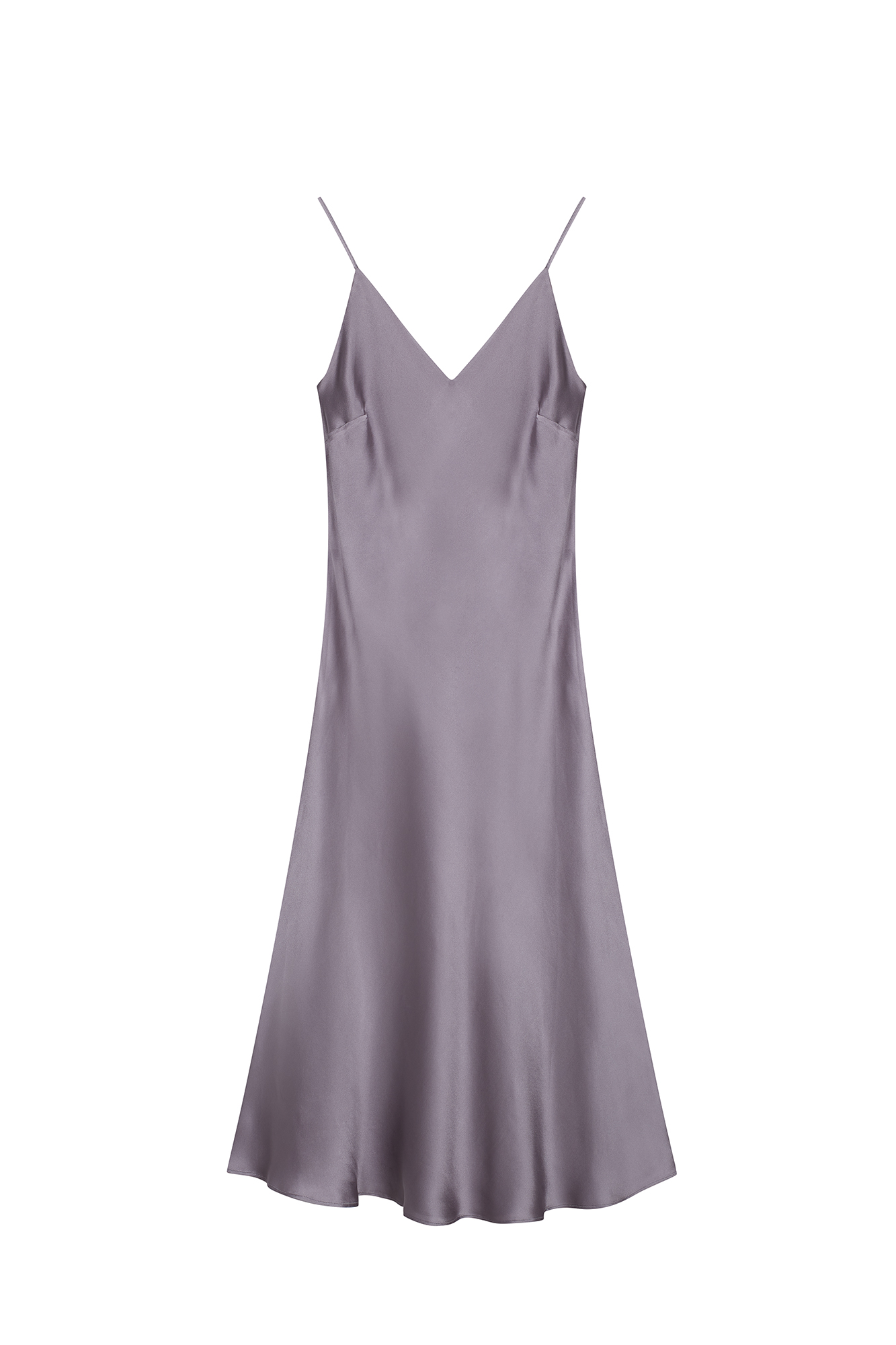 SILK MAXI DRESS IN SILVER