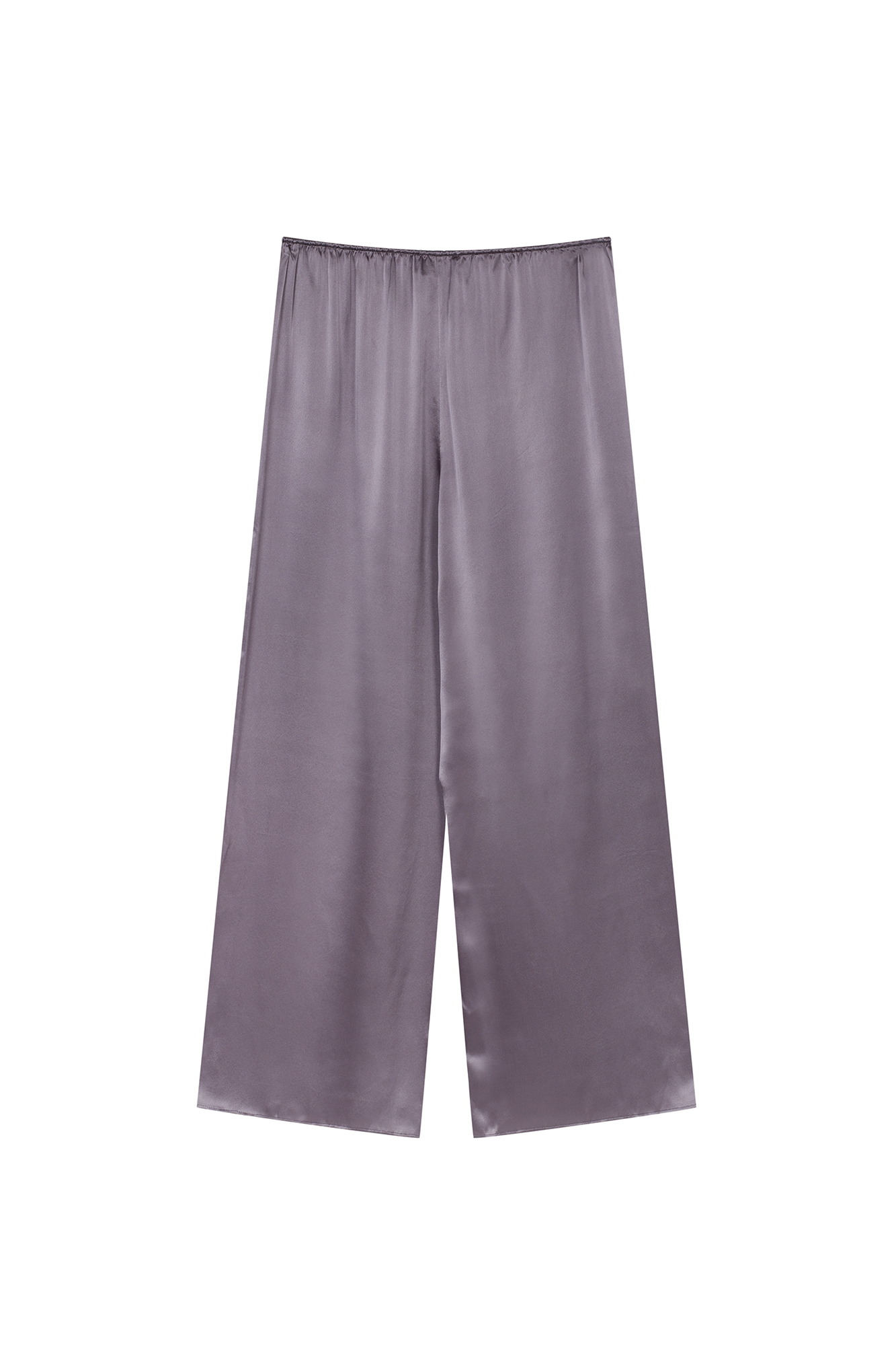 SILK WIDE-LEG PANTS IN SILVER