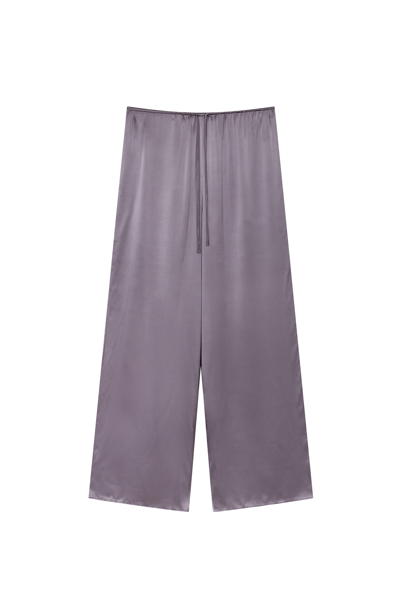 SILK WIDE-LEG PANTS IN SILVER