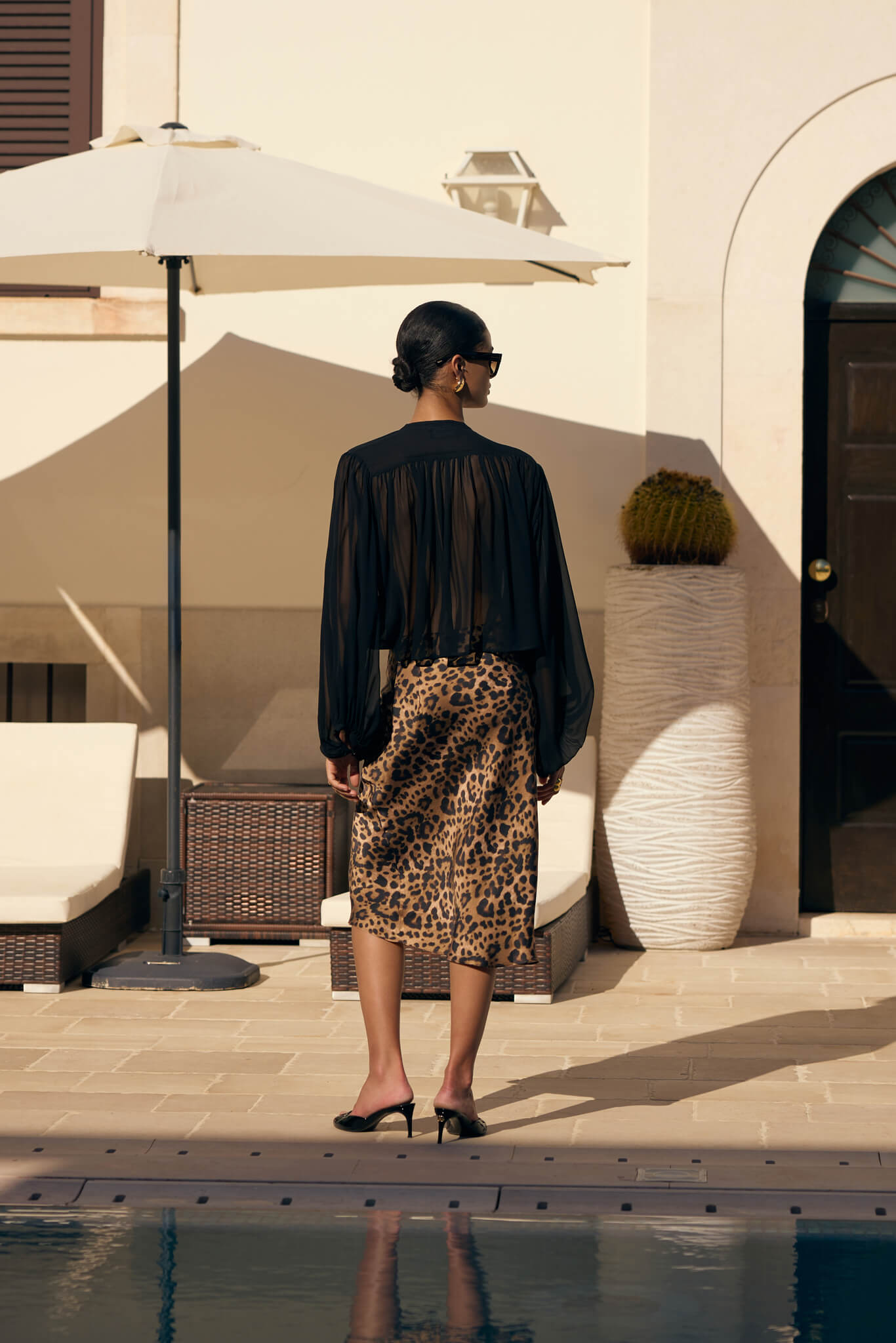 SILK BLOUSE WITH KIMONO SLEEVES IN BLACK