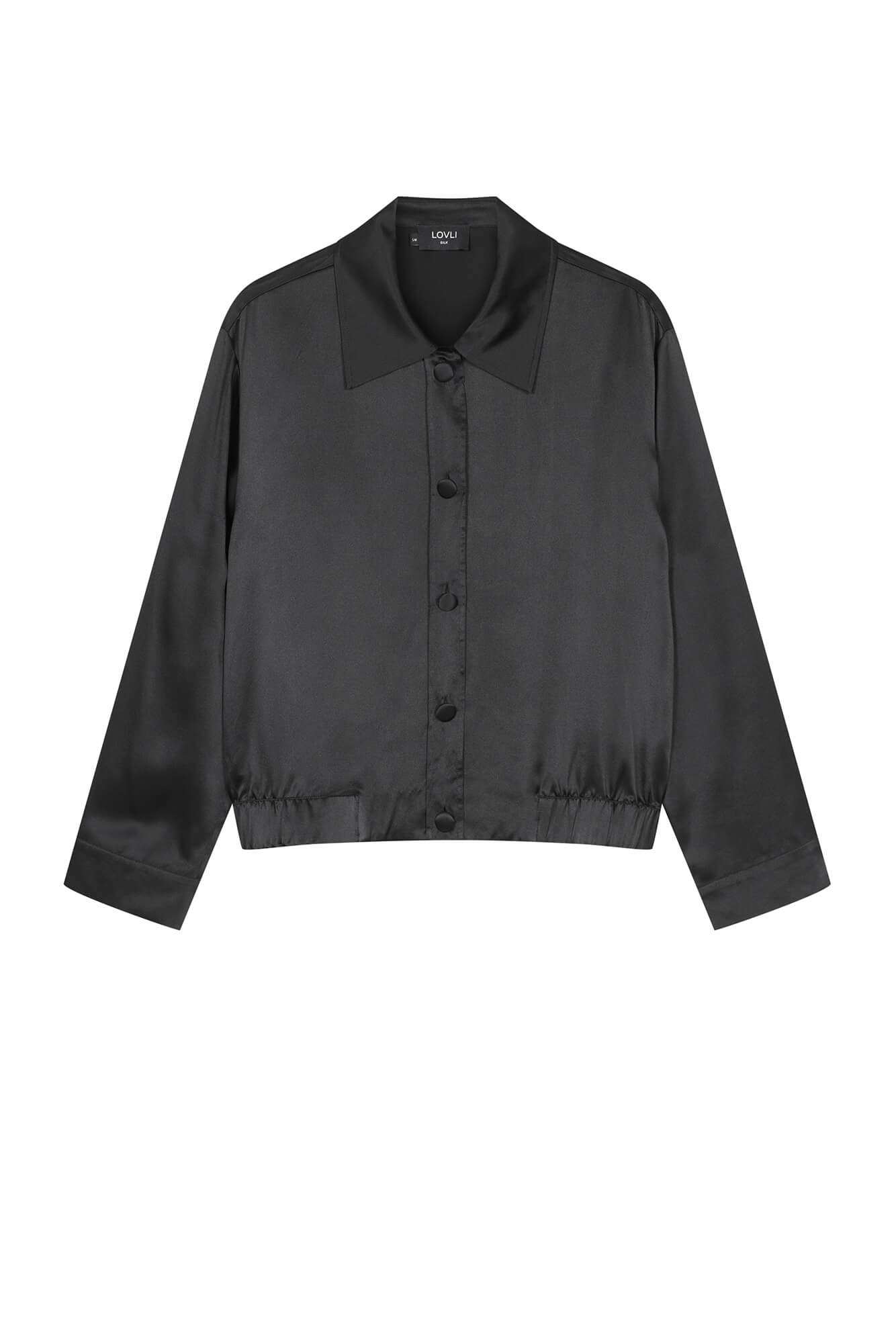 SILK BOMBER JACKET IN BLACK