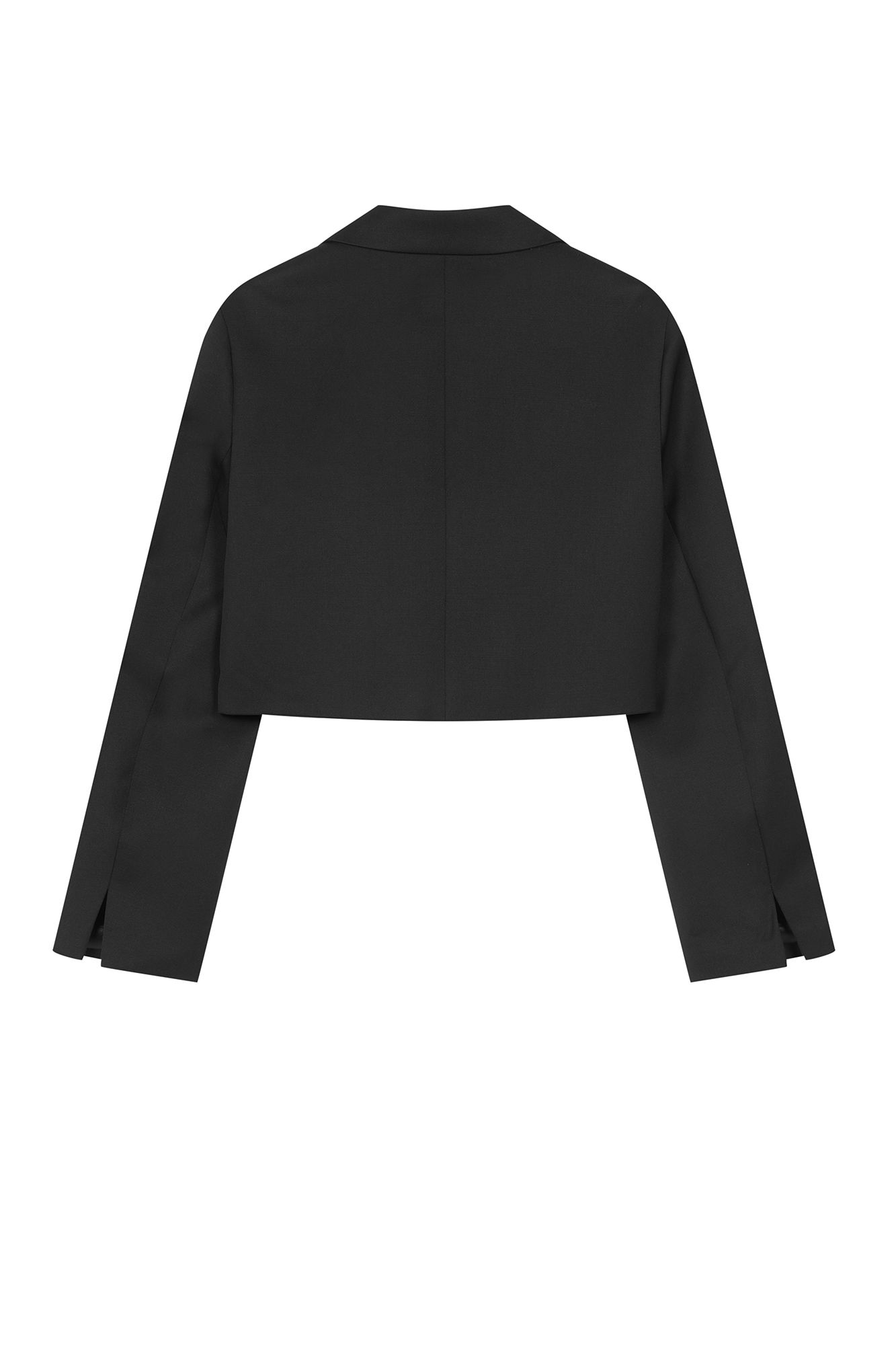 SHORT WOOL BLAZER IN BLACK