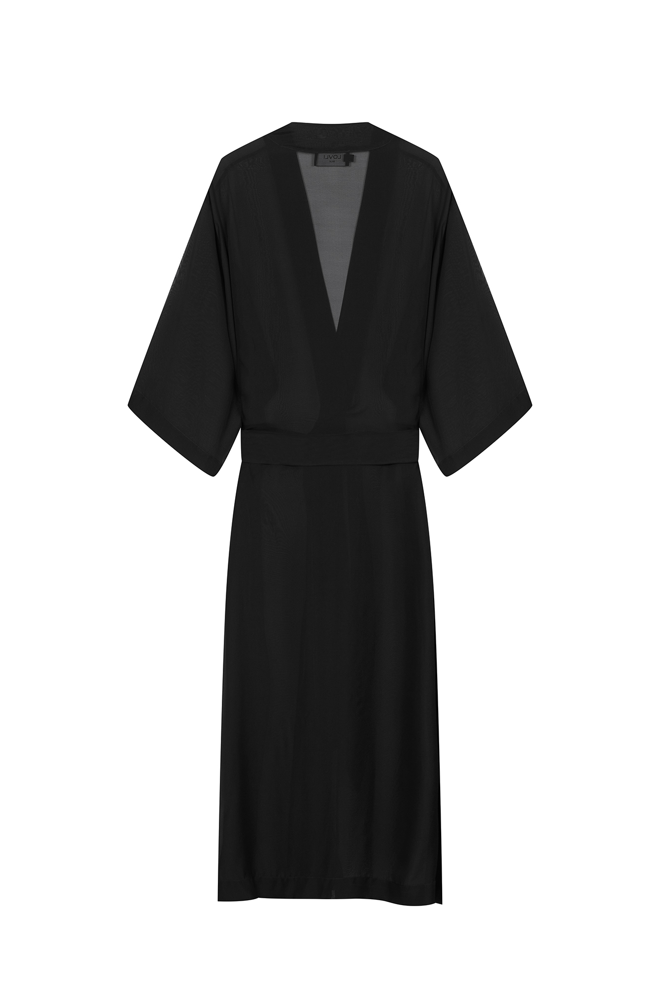 SILK CHIFFON ROBE IN BLACK