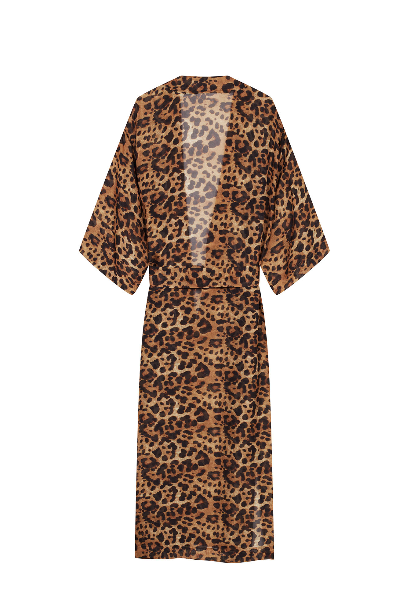 SILK CHIFFON ROBE IN LEO PRINT