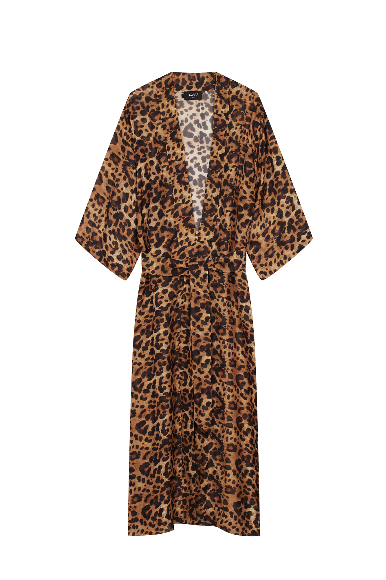 SILK CHIFFON ROBE IN LEO PRINT