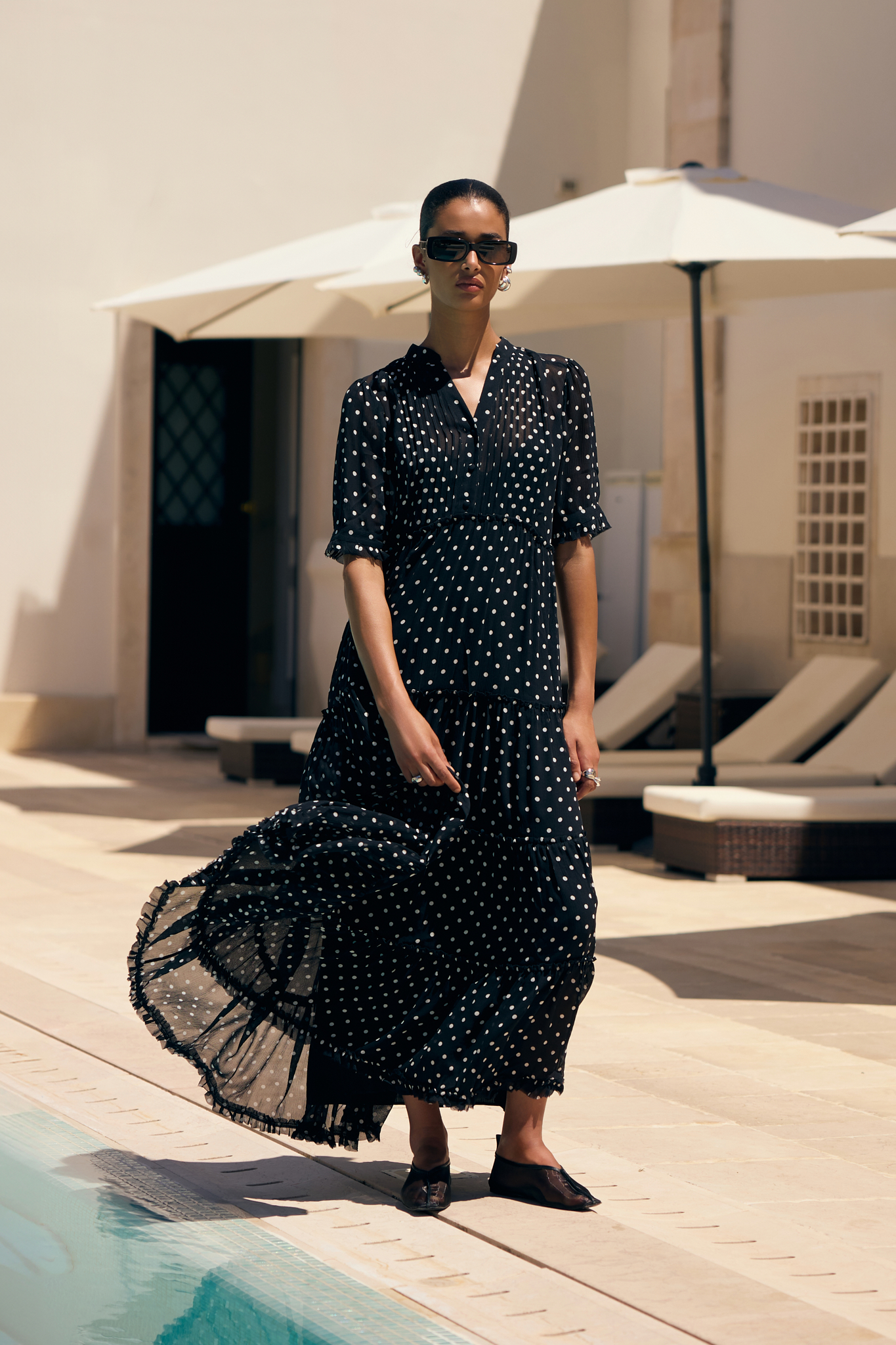 SILK DRESS IN POLKA DOT