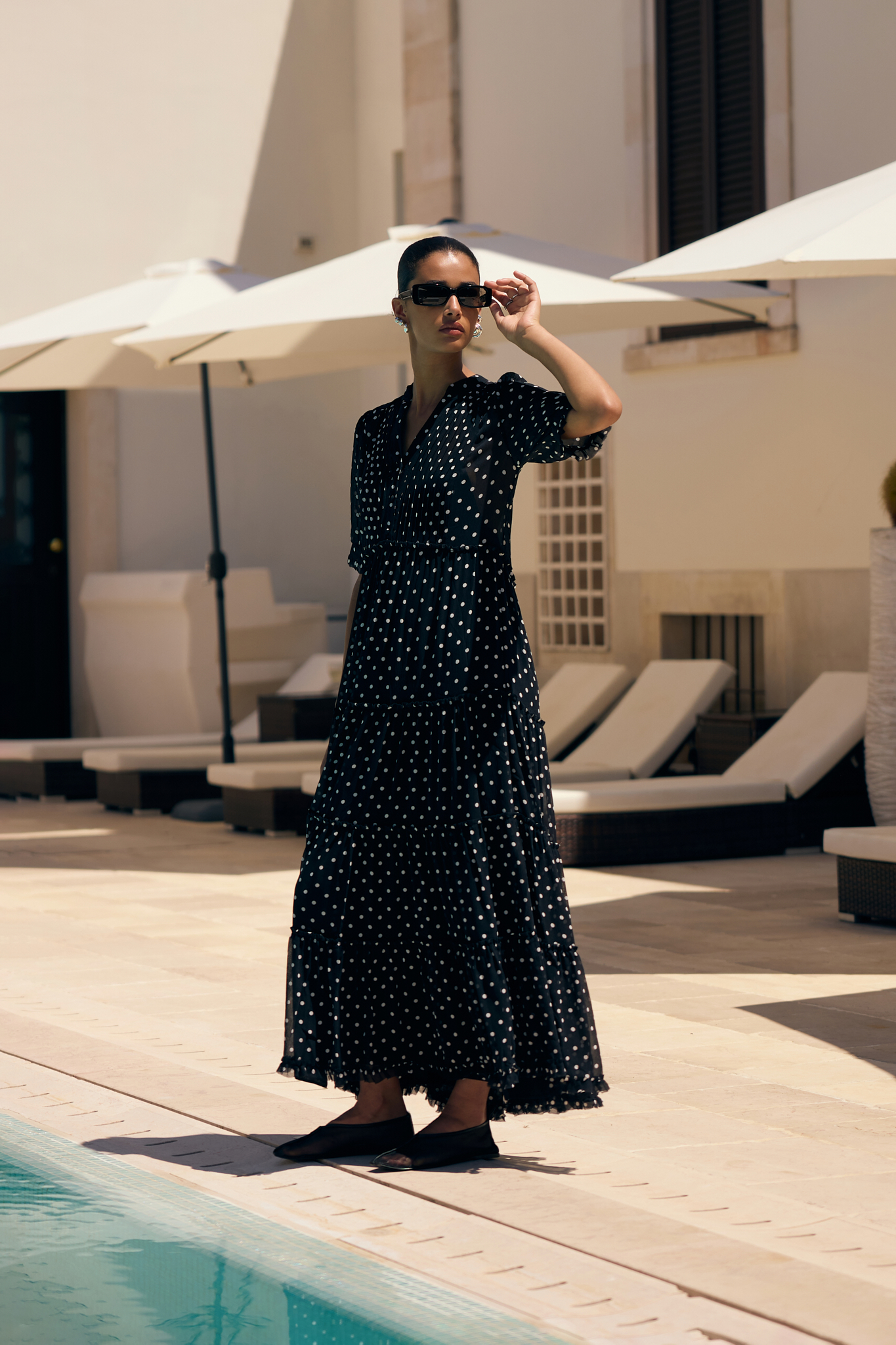 SILK DRESS IN POLKA DOT