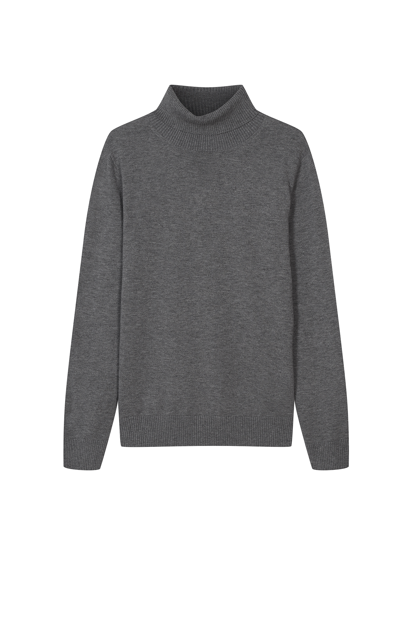 WOOL TURTLENECK WITH SILK IN GREY