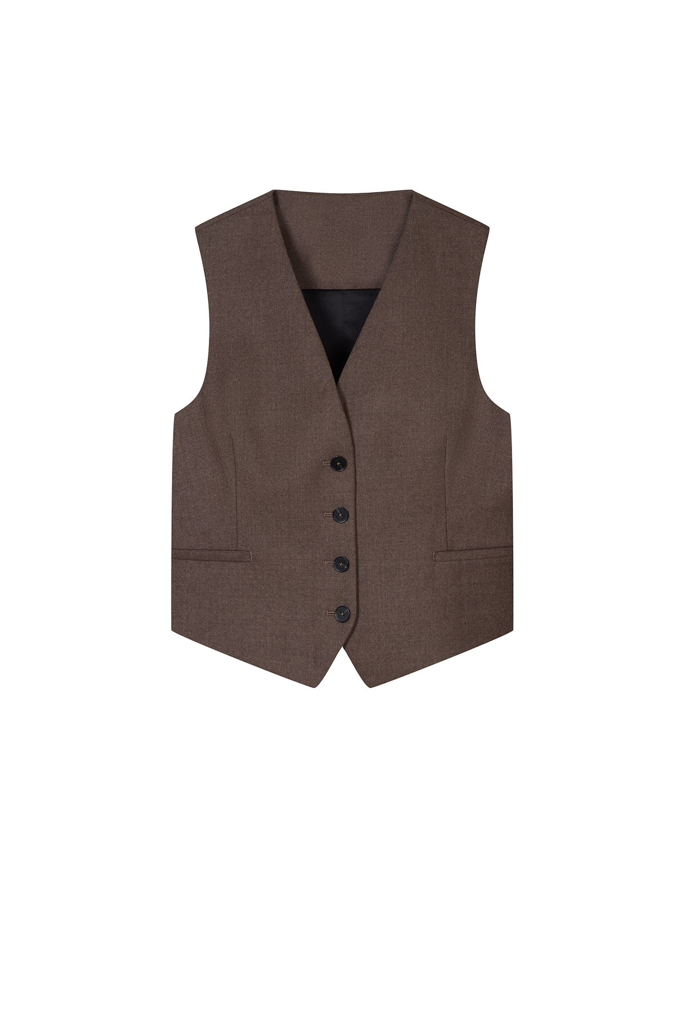 WOOL AND SILK VEST IN BROWN