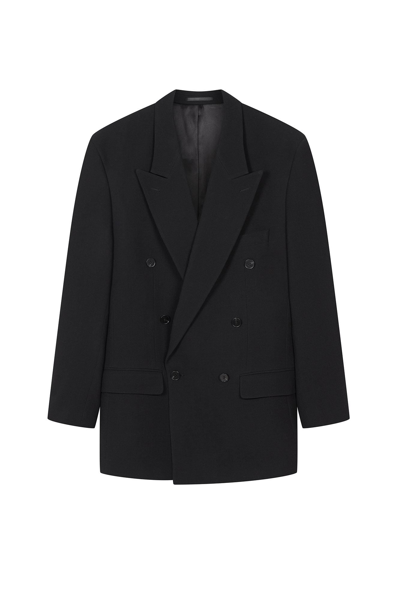 WOOL JACKET WITH SILK LINING IN BLACK