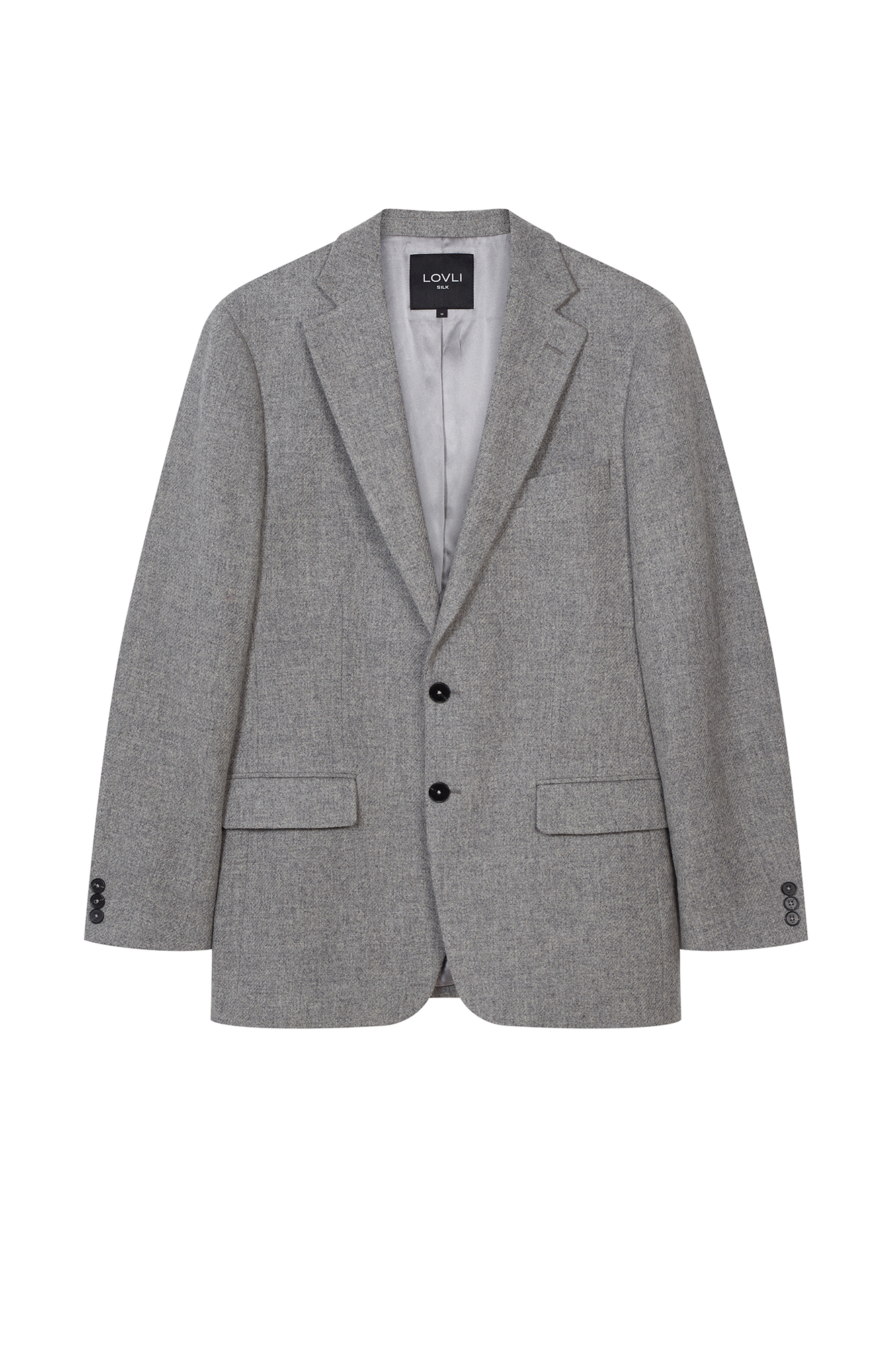 WOOL JACKET WITH SILK LINING IN GREY