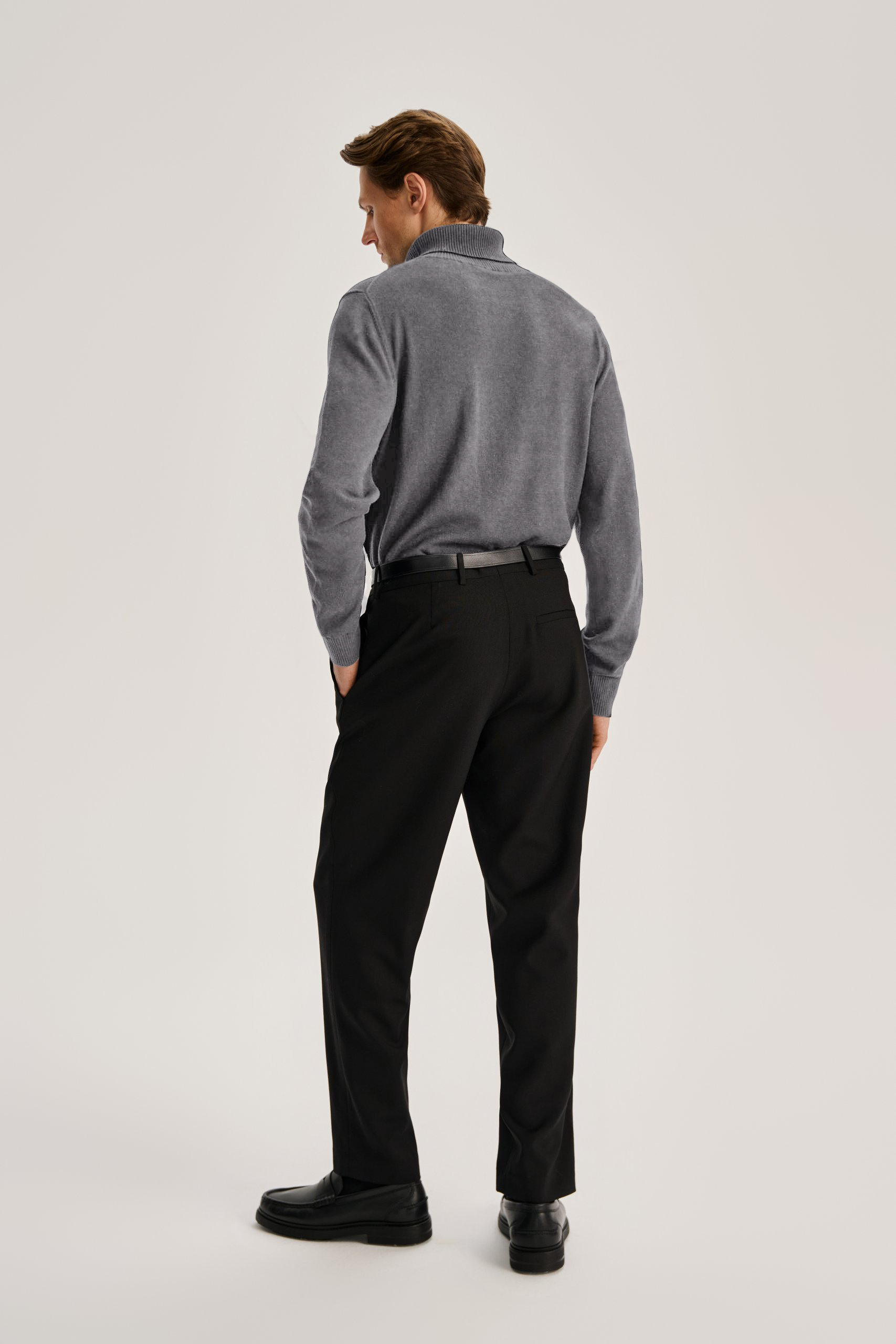 MEN'S WOOL TURTLENECK WITH SILK IN GREY