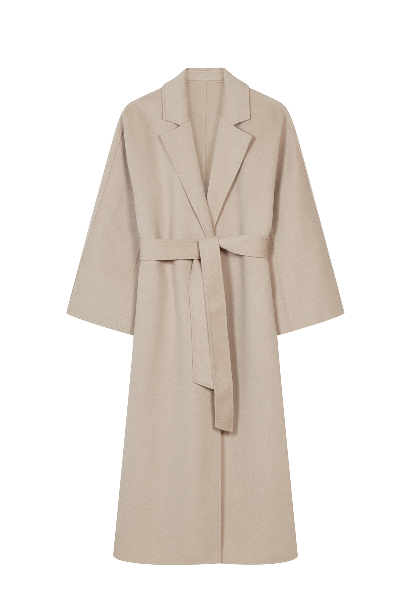 WOOL COAT WITH CASHMERE AND SILK IN BEIGE