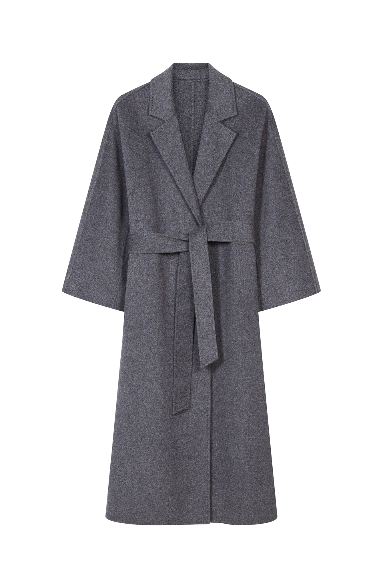 WOOL COAT WITH WOOL AND SILK IN GRAY