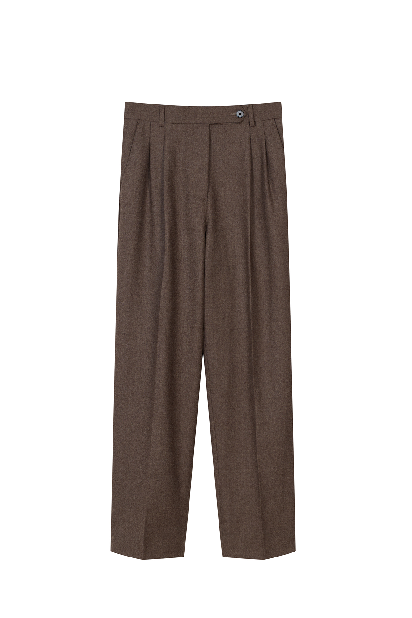 WOOL SUIT TROUSERS IN BROWN